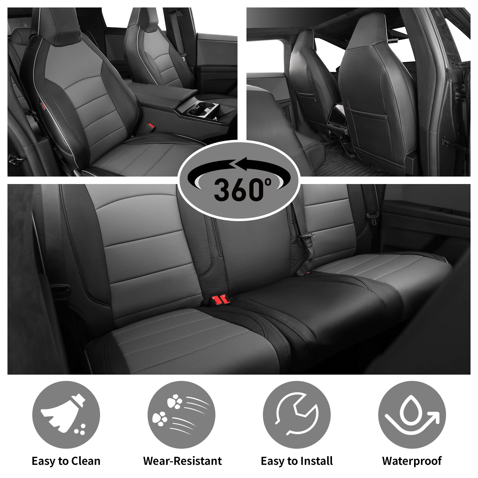 Tesla Cybertruck Custom-fit Premium Leatherette Seat Covers