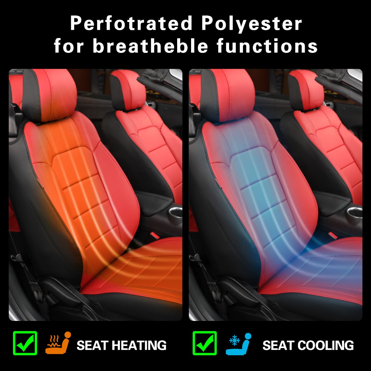 EKR Custom Leatherette Seat Covers - Ford Mustang