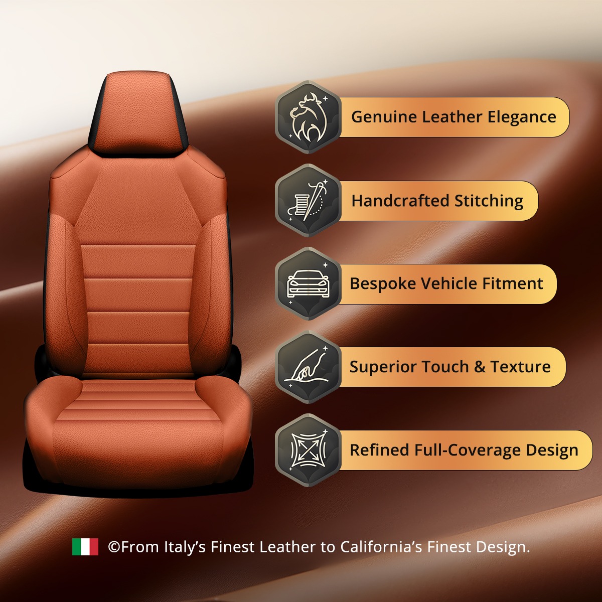 Luxury Genuine Leather Custom-Fit Seat Covers