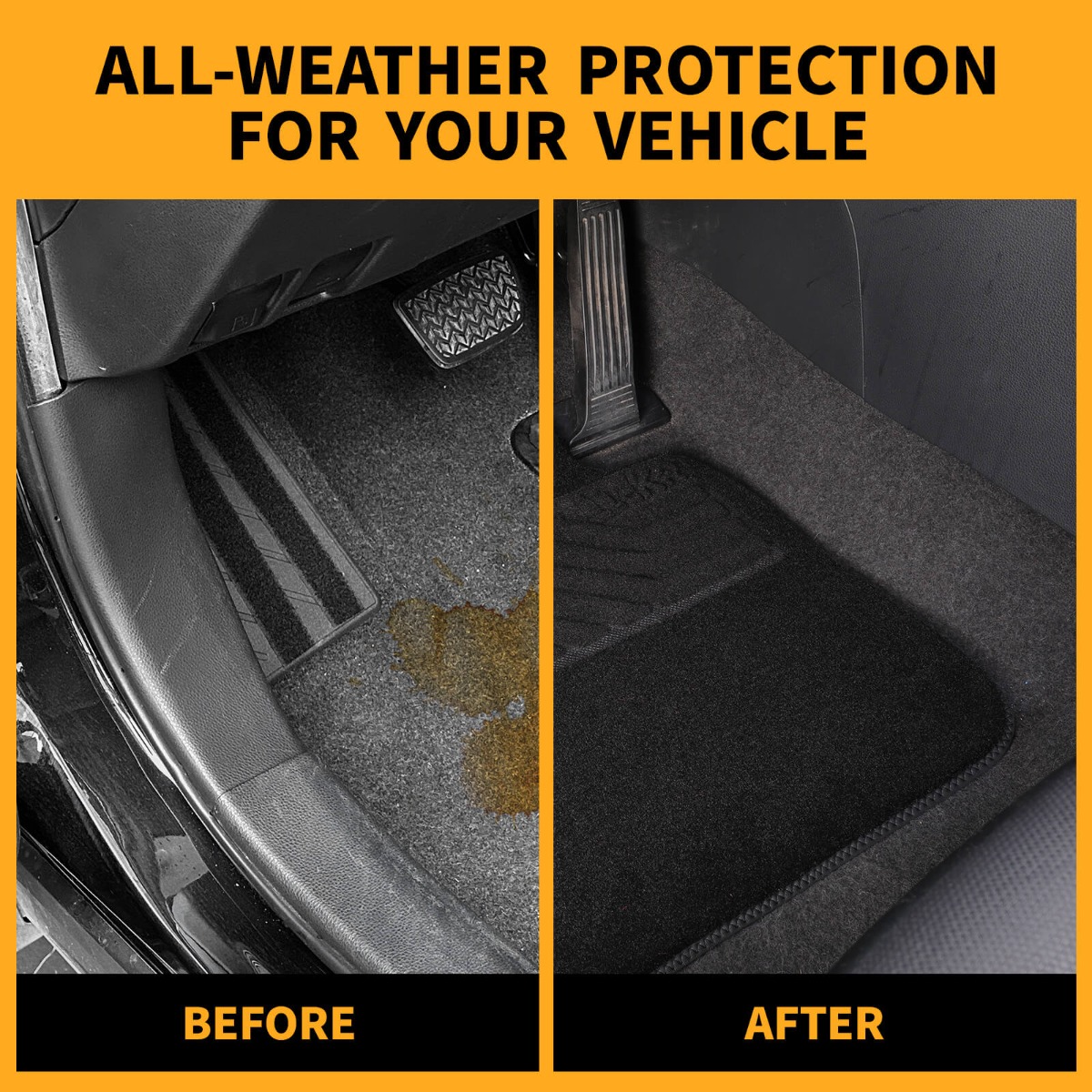 Universal Anti-Slip All-Weather Floor Mats Set
