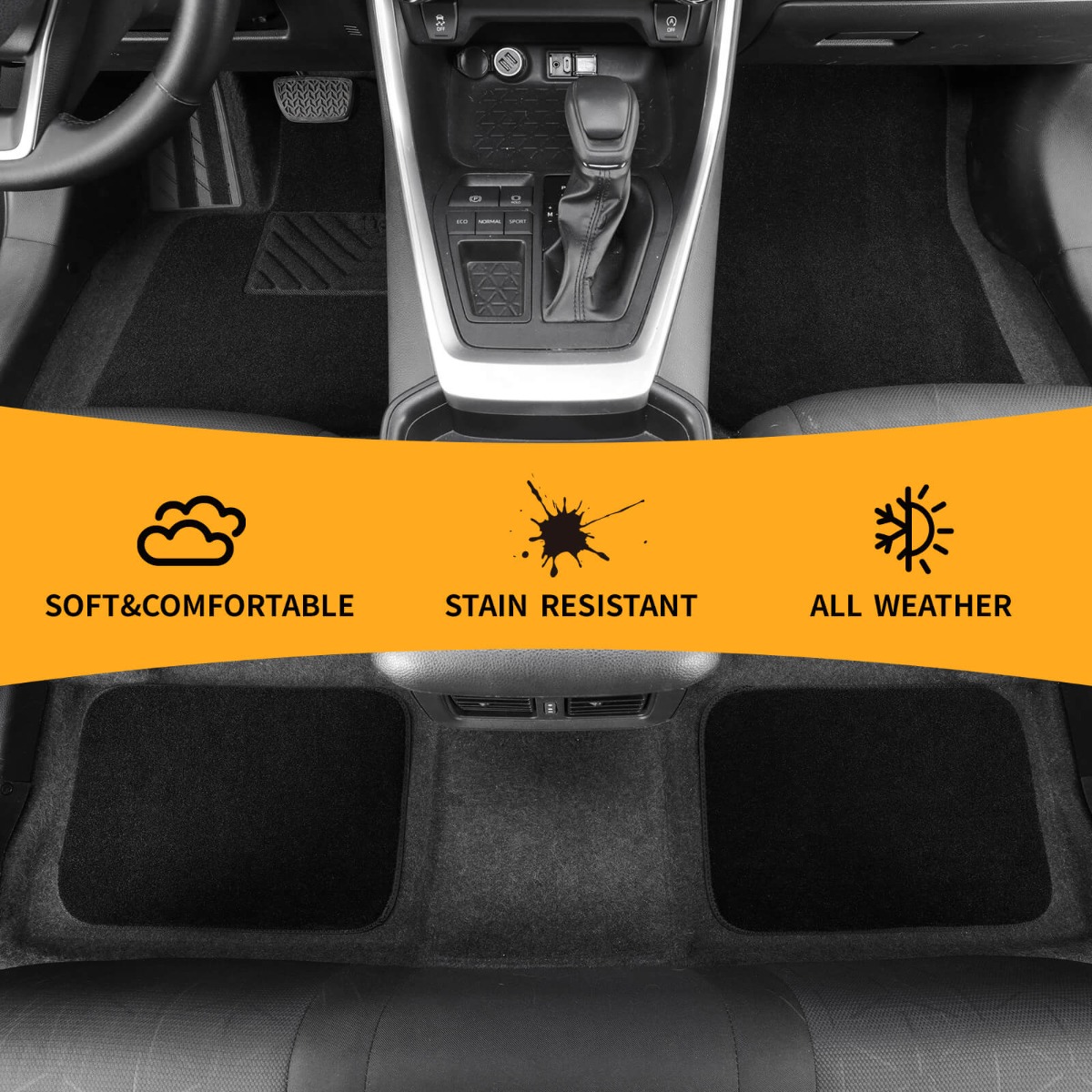 Universal Anti-Slip All-Weather Floor Mats Set
