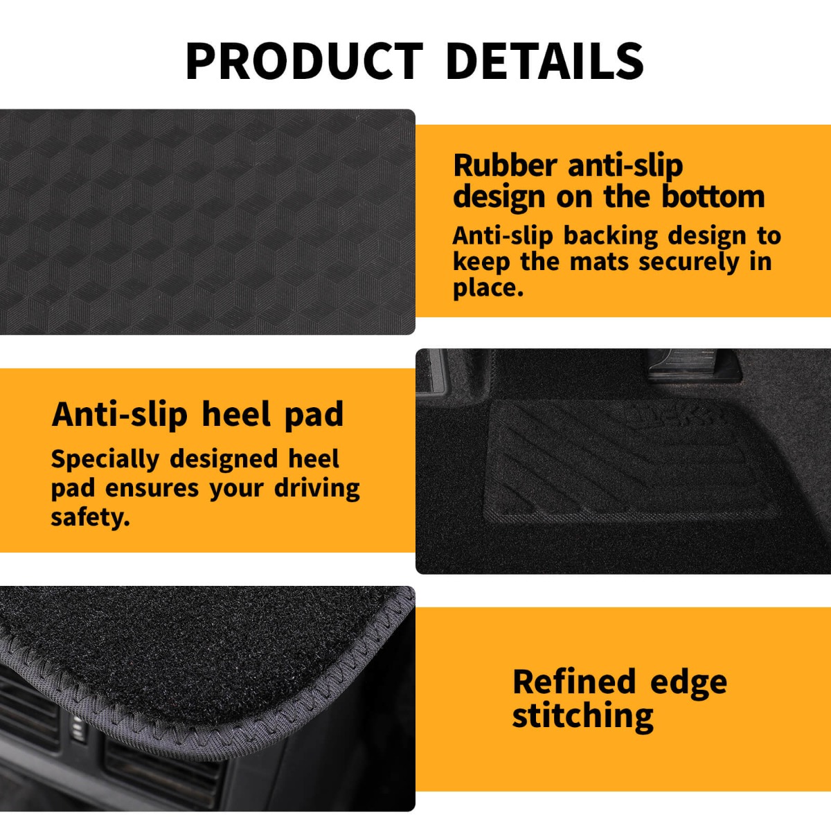 Universal Anti-Slip All-Weather Floor Mats Set