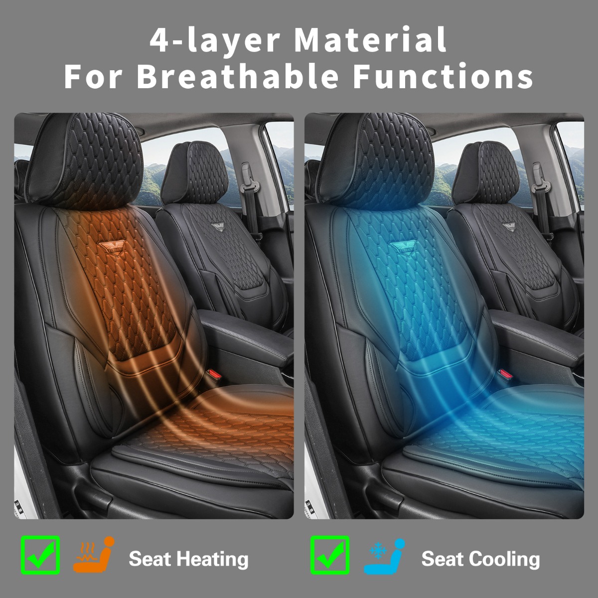 Semi-Custom Fit Premium Leatherette Seat Covers