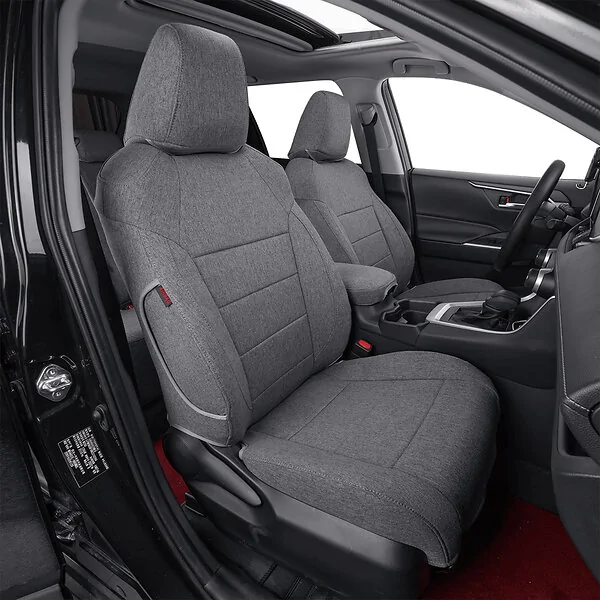 Gray polyester fabric seat cover product example