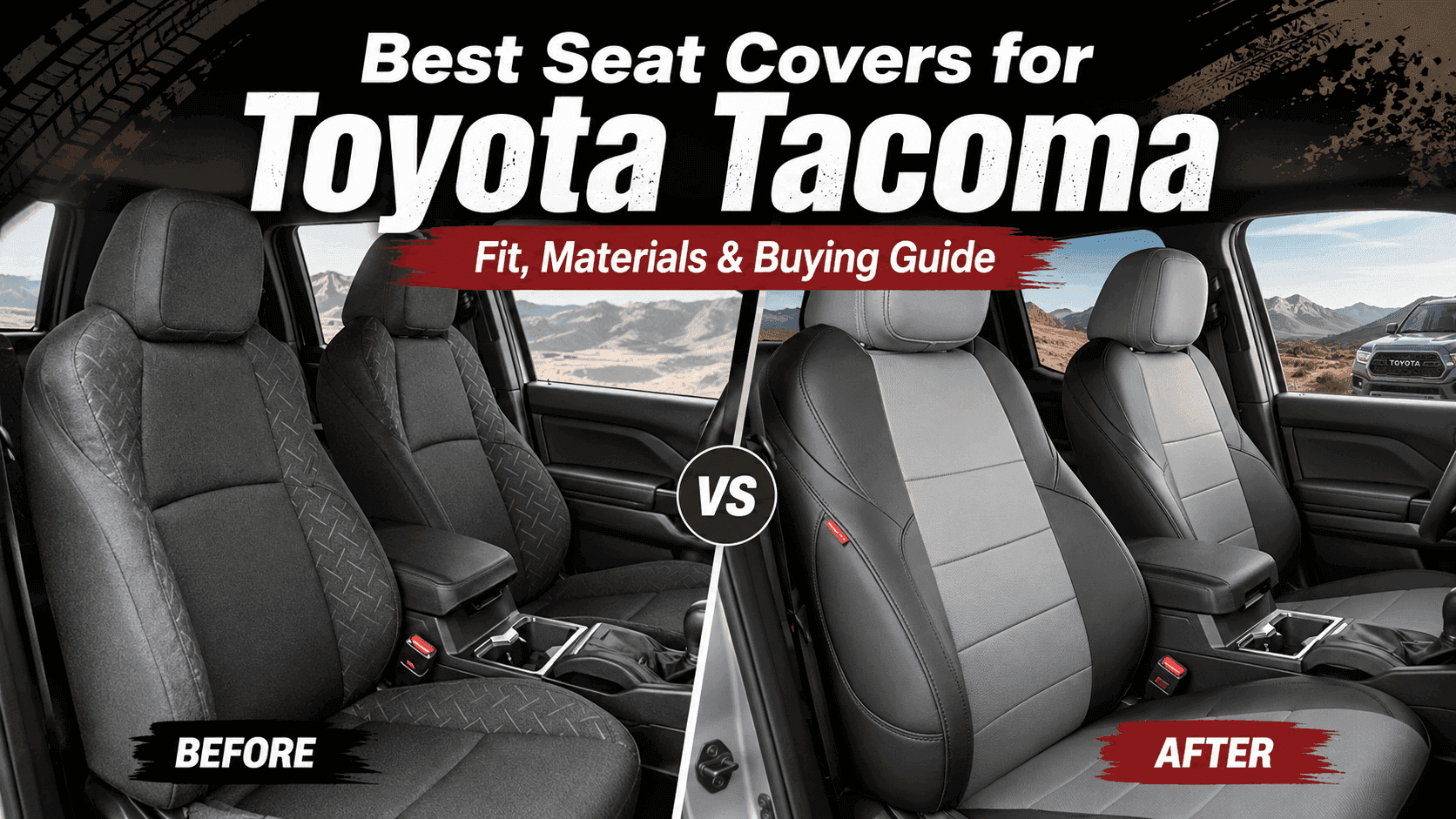 Toyota Tacoma custom-fit seat covers for daily driving, outdoor use, and different cab configurations
