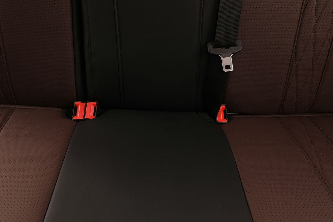 ford focus ekr leather custom seat covers m86 black brown with red accent line stitching 7