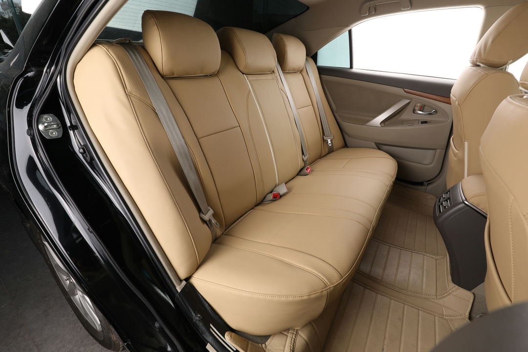 toyota camry ekr custom seat covers oem design beige yellow leather 4