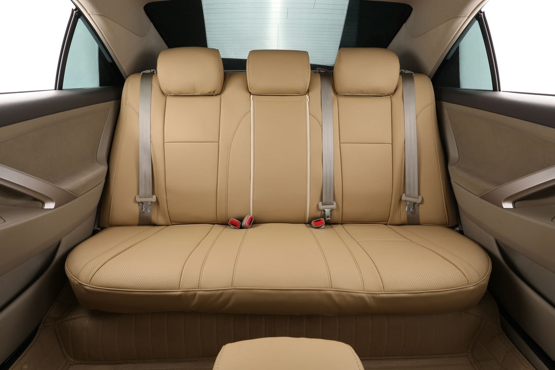 toyota camry ekr custom seat covers oem design beige yellow leather 6