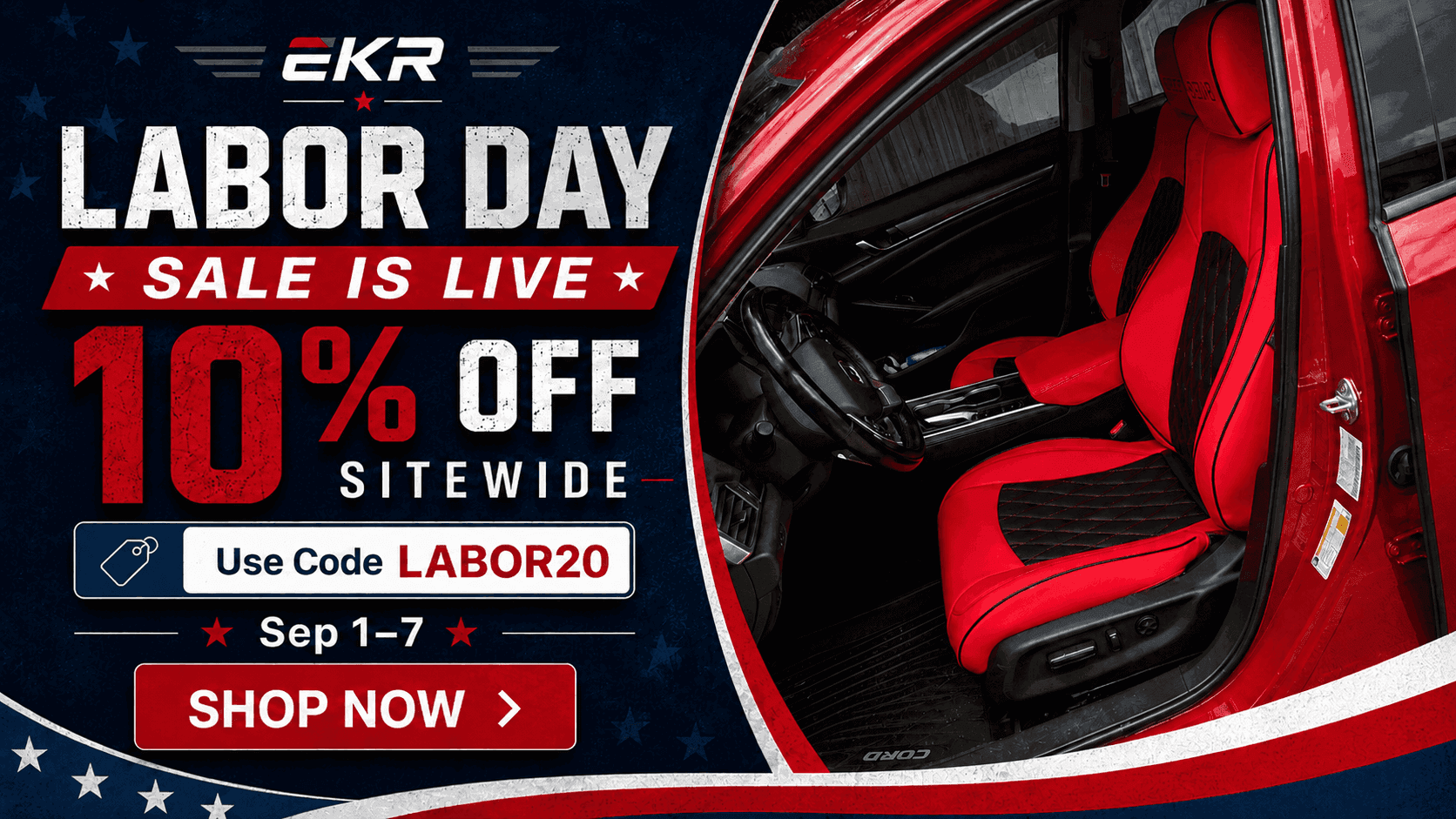 EKR Labor Day Sale - 10% Off - September 1 through 7