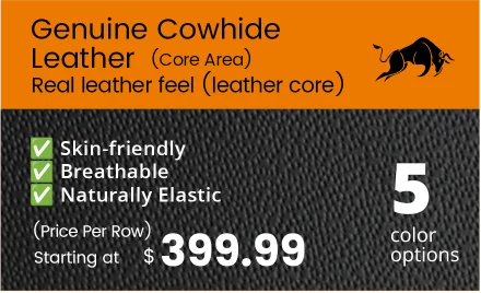 Genuine Cowhide Leather material card